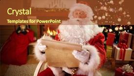  Presentation with santa claus holding scroll paper - Slides consisting of santa claus reading wish list background and a red colored foreground