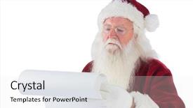  Presentation with white clay tiled roof - Slides having santa claus reads a list background and a white colored foreground