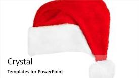  Presentation with christmas red - Theme with santa claus red christmas hat isolated on white background background and a white colored foreground