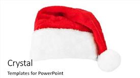  Presentation with christmas red - Colorful presentation theme enhanced with santa claus red christmas hat backdrop and a white colored foreground