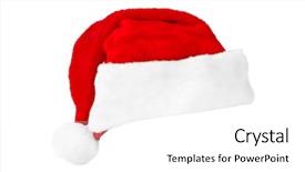  Presentation with christmas red - PPT theme with santa claus red christmas hat isolated on white background background and a white colored foreground