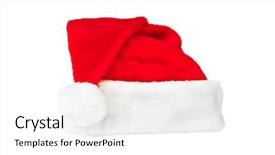  Presentation with christmas red - Audience pleasing presentation design consisting of santa claus red christmas hat backdrop and a white colored foreground