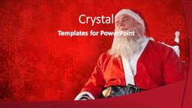  Presentation with paint splatter - Slide deck consisting of santa claus relaxing on chair against red paint splatter background background and a crimson colored foreground