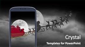  Presentation with santa sleigh - Audience pleasing slides consisting of santa claus riding a sleigh backdrop and a dark gray colored foreground