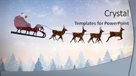  Presentation with falling snow - Amazing slides having santa claus riding on sleigh backdrop and a light blue colored foreground