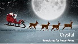  Presentation with santa sleigh - Cool new presentation with santa claus riding on sleigh backdrop and a gray colored foreground