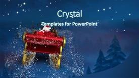  Presentation with santa sleigh - Theme consisting of santa claus riding reindeer sleigh background and a ocean colored foreground