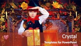  Presentation with miracles - PPT theme featuring santa claus's helpers pretty background and a tawny brown colored foreground