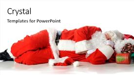  Presentation with gifts - Colorful slides enhanced with santa claus sacked backdrop and a white colored foreground