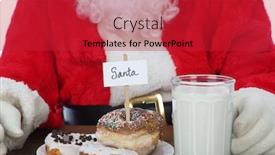  Presentation with donuts - Slide set consisting of santa claus santa claus aka chris kringle enjoys donuts and milk left for him one christmas eve isolated on white room for text background and a red colored foreground