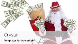  Presentation with santa claus and reindeers - Theme with santa-claus-santa-claus-gives background and a white colored foreground