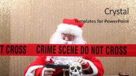  Presentation with crime scene - Audience pleasing PPT theme consisting of santa claus santa crime scene backdrop and a lemonade colored foreground