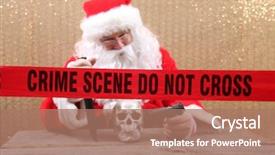  Presentation with crime scene - Slides featuring santa claus santa crime scene background and a coral colored foreground