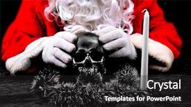  Presentation with black cross - Presentation with santa claus santa crime scene background and a dark gray colored foreground