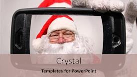  Presentation with merry christmas - Audience pleasing theme consisting of santa-claus-santa-smiles backdrop and a coral colored foreground