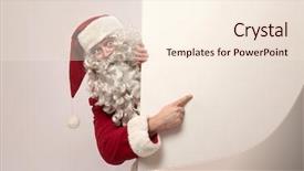  Presentation with santa - Colorful slide deck enhanced with santa claus showing something backdrop and a lemonade colored foreground