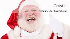  Presentation with santa - Amazing slides having krisan - santa claus showing thumbs up backdrop and a sky blue colored foreground
