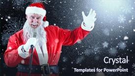  Presentation with santa - Presentation theme enhanced with santa claus singing christmas songs background and a wine colored foreground