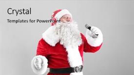  Presentation with santa - PPT layouts with santa claus singing christmas songs background and a light gray colored foreground