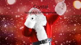 Presentation with music singing - Cool new PPT theme with santa claus singing songs backdrop and a red colored foreground