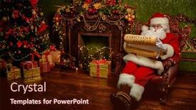  Presentation with checks - Theme enhanced with santa-claus-sits background and a wine colored foreground