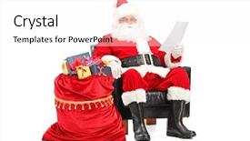  Presentation with reading - PPT layouts consisting of santa claus sitting in armchair background and a pink colored foreground