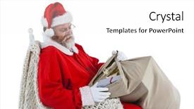  Presentation with santa claus and reindeers - Presentation enhanced with santa claus sitting on chair background and a  colored foreground