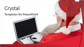  Presentation with santa claus and reindeers - Theme having santa claus sitting on chair background and a white colored foreground