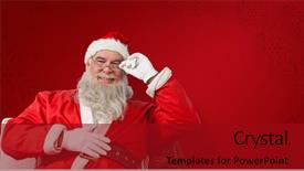  Presentation with santa - Presentation theme enhanced with santa claus sitting on chair background and a  colored foreground