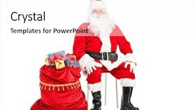  Presentation with santa claus holding scroll paper - Theme featuring santa claus sitting with bag background and a white colored foreground