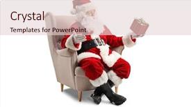  Presentation with santa - Beautiful slide deck featuring santa claus sitting backdrop and a lemonade colored foreground