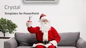  Presentation with air conditioning - Amazing presentation theme having santa-claus-sitting backdrop and a white colored foreground