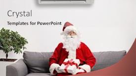  Presentation with conditioner - Audience pleasing PPT layouts consisting of santa-claus-sitting backdrop and a white colored foreground