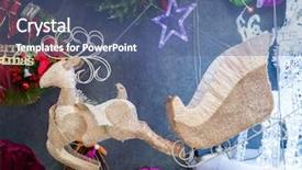  Presentation with santa sleigh - Slide set with santa claus sleigh hanging various background and a ocean colored foreground