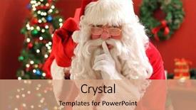 Presentation with santa - Beautiful presentation theme featuring santa claus sneaking into home backdrop and a  colored foreground