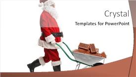  Presentation with white bricks - Presentation theme enhanced with santa-claus-walking-and-pushing and a white colored foreground