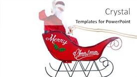  Presentation with santa sleigh - Amazing presentation theme having santa-claus-waving-santa-waves backdrop and a white colored foreground