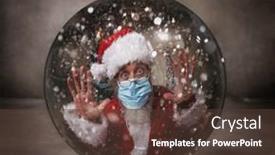  Presentation with mask - Slide deck consisting of santa-claus-wearing-a-mask background and a tawny brown colored foreground