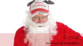  Presentation with complete - Beautiful slide deck featuring santa-claus-wears-a-reindeer backdrop and a red colored foreground