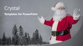  Presentation with spread - Theme enhanced with santa claus welcomes with spread arms background and a gray colored foreground