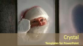  Presentation with north pole - Beautiful slide deck featuring gift goes - santa claus wipes the snow backdrop and a coral colored foreground