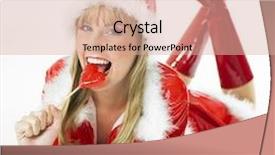  Presentation with lollypop - Presentation theme featuring santa claus with a lollypop background and a lemonade colored foreground