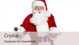  Presentation with merry christmas and new year - Colorful presentation theme enhanced with santa claus with a telephone backdrop and a  colored foreground