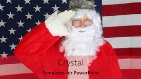  Presentation with american flag - PPT theme enhanced with santa-claus-with-american-flag background and a red colored foreground