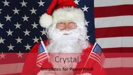  Presentation with america flag - PPT theme having santa-claus-with-american-flag background and a red colored foreground