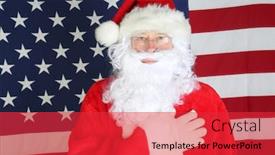  Presentation with american flag - Beautiful PPT layouts featuring santa-claus-with-american-flag backdrop and a red colored foreground