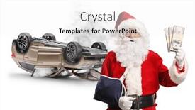  Presentation with car accident - Presentation design having santa-claus-with-an-arm and a white colored foreground