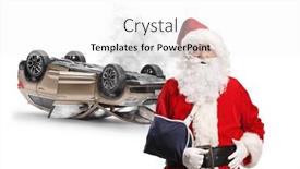  Presentation with car accident - Slides featuring santa-claus-with-an-injured background and a white colored foreground
