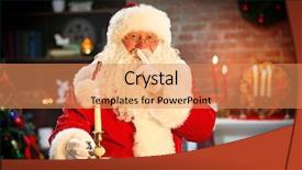  Presentation with candle christmas - PPT layouts featuring santa claus with candle christmas background and a coral colored foreground