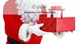  Presentation with white christmas - Beautiful PPT layouts featuring santa-claus-with-christmas-gift backdrop and a white colored foreground